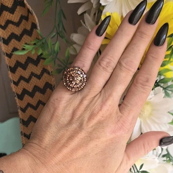 Natural Jenipapo Andalusite Large Cluster Style Ring. - Picture 6 of 6